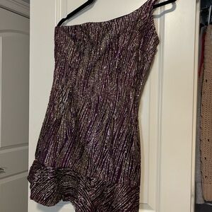 Lulu's Purple and Silver Mini Dress